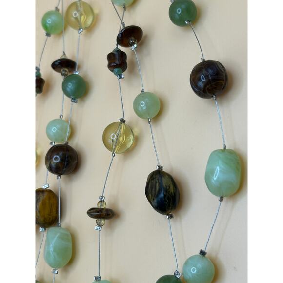 3-Strand Beaded Necklace & Dangle Earrings Set - Picture 3 of 6